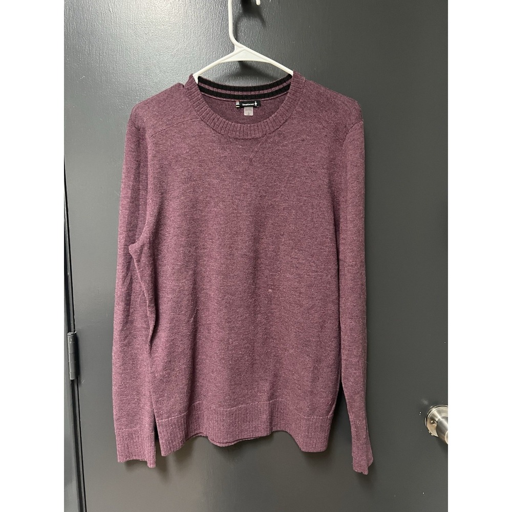 Smartwool Sparwood Merino Sweater Crew Sz S Purple Pullover Knit Large Mens